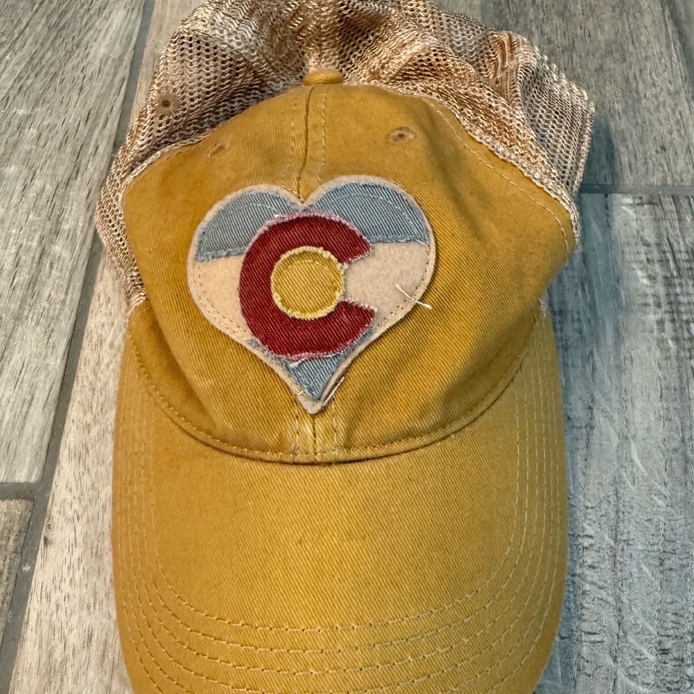 Yellow Trucker Hat with Colorado Heart Patch